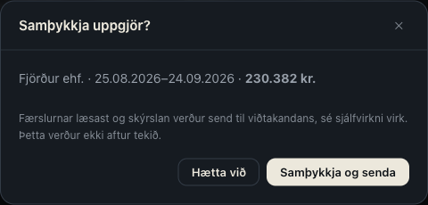 Staðfestingargluggi fyrir samþykkt